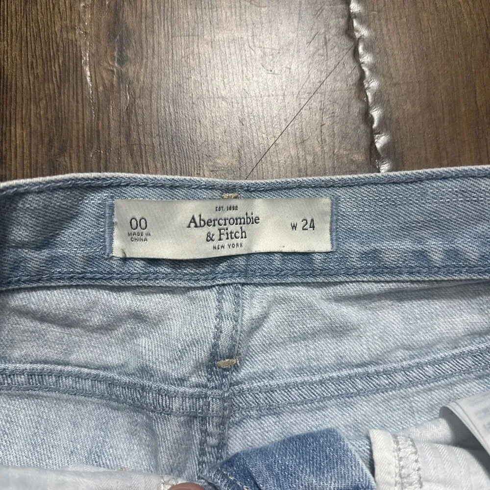 Lot of 2 American Eagle & Abercrombie Blue Denim Distressed Shorts (0/00) W27 - Picture 10 of 10